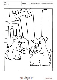 ratatouille boyama sayfaları